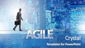  Presentation with transformation - Presentation theme enhanced with transformative - agile transformation concept with businessman background and a teal colored foreground