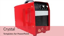  Presentation with welding - Beautiful PPT layouts featuring transformer protection - welding apparatus isolated backdrop and a red colored foreground