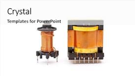  Presentation with electrical transformers - Beautiful presentation theme featuring transformers backdrop and a white colored foreground