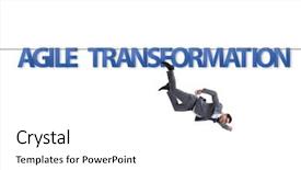  Presentation with transformation - Colorful presentation design enhanced with transformation concept with businessman walking backdrop and a white colored foreground