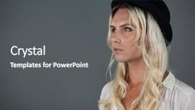  Presentation with transgender - Presentation theme having binary white - transgender woman wearing hat looking background and a dark gray colored foreground