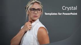  Presentation with transgender - Slide deck enhanced with transgender-woman-with-hairstyle-looking background and a dark gray colored foreground