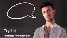  Presentation with saying - Amazing slides having transgression - portrait of happy smiling man backdrop and a  colored foreground