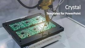  Presentation with transistor - PPT layouts with transistor - pcb processing on cnc machine background and a gray colored foreground