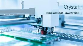  Presentation with transistor - Theme enhanced with transistor - soldering iron tips of automated background and a sky blue colored foreground