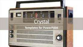  Presentation with transistor - PPT theme enhanced with transistor radio isolated on white background and a gray colored foreground