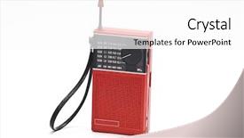  Presentation with radio - PPT theme enhanced with transistors - red old radio background and a  colored foreground