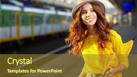  Presentation with railway - Amazing PPT layouts having transit time - caucasian woman waiting backdrop and a tawny brown colored foreground