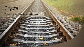  Presentation with tree sky trees green - Slide deck featuring transit time - railway track over green trees background and a coral colored foreground