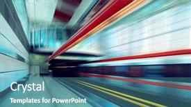  Presentation with train railway - Audience pleasing presentation design consisting of transit time - train on speed in railway backdrop and a teal colored foreground