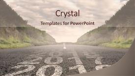  Presentation with asphalt road - Colorful slide set enhanced with transition between year 2015 backdrop and a lemonade colored foreground