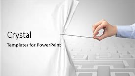  Presentation with curtain - PPT theme enhanced with transition change - hand pulling paper curtain changing background and a white colored foreground