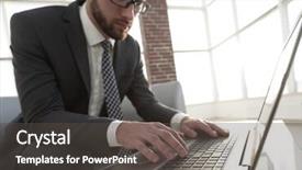  Presentation with successful - Slide deck featuring translate article - portrait of successful businessman working background and a  colored foreground