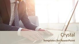  Presentation with successful - Colorful presentation design enhanced with translate article - portrait of successful businessman working backdrop and a lemonade colored foreground