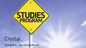  Presentation with sex studies - Amazing presentation theme having translate article - studies program road sign backdrop and a light blue colored foreground