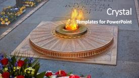  Presentation with translation - Beautiful slide set featuring translation a french soldier death backdrop and a gray colored foreground