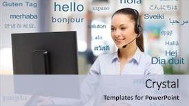  Presentation with translator - Audience pleasing PPT theme consisting of translation business and technology concept backdrop and a lemonade colored foreground