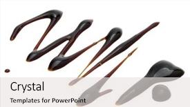  Presentation with salad dressing - Presentation theme having translucent - balsamic vinegar cream isolated background and a light gray colored foreground