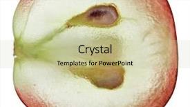  Presentation with grape - PPT theme featuring fruits peels - translucent slice of red grape background and a soft green colored foreground