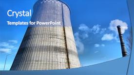  Presentation with power plant - Slides featuring transmission nuclear - hdr power plant kiev ukraine background and a  colored foreground
