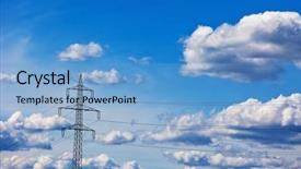  Presentation with current - Audience pleasing PPT layouts consisting of transmission nuclear - poles of a current high-voltage backdrop and a light blue colored foreground