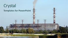  Presentation with power plant - Theme consisting of transmission nuclear - power plant kiev ukraine background and a  colored foreground
