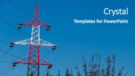  Presentation with electromagnetic - PPT layouts featuring transmission nuclear - pylon red and white background and a gray colored foreground