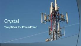  Presentation with telecom tower - Amazing slides having transmitter tower against clear blue backdrop and a ocean colored foreground