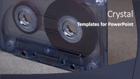  Presentation with tape audio - Audience pleasing presentation theme consisting of transparent-audio-cassette-tape-orange backdrop and a dark gray colored foreground