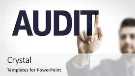  Presentation with audit - Amazing PPT theme having transparent board with text audit backdrop and a white colored foreground