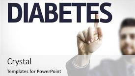  Presentation with diabetes - PPT theme with texture of dried cracked surface layer of the earth background and a coral colored foreground.