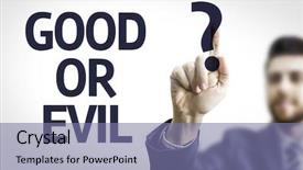  Presentation with evil - Slides having transparent board with text good background and a violet colored foreground