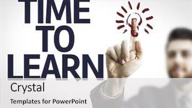  Presentation with time to learn - Theme consisting of transparent board with text time background and a white colored foreground