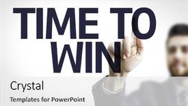  Presentation with win - Slide deck featuring transparent board with text time background and a white colored foreground