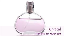  Presentation with pink perfume - Slides featuring transparent bottle of pink perfume background and a pink colored foreground