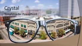  Presentation with cityscape - Audience pleasing PPT layouts consisting of transparent bus - hipster glasses on a park backdrop and a light blue colored foreground