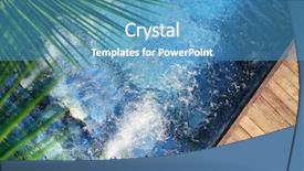  Presentation with clean water healthy concept - Amazing PPT theme having transparent ceramic - close up outdoor jacuzzi backdrop and a teal colored foreground