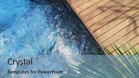  Presentation with ceramic - PPT theme having transparent ceramic - close up outdoor jacuzzi background and a light blue colored foreground