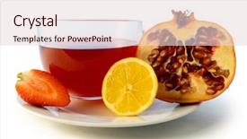  Presentation with hot tea - Amazing presentation theme having transparent ceramic - glass cup of hot aromatic backdrop and a lemonade colored foreground