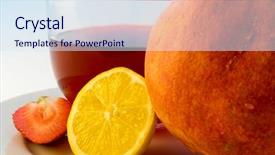  Presentation with hot tea - Presentation consisting of transparent ceramic - glass cup of hot aromatic background and a sky blue colored foreground