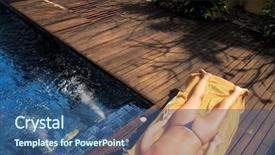  Presentation with young woman diagnosis of sti - Slide deck featuring transparent ceramic - one young adult woman background and a ocean colored foreground