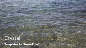  Presentation with crystal - Slide set featuring transparent clear sea at cyprus island crystal water with pebbles and sun's reflection background background and a gray colored foreground