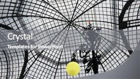  Presentation with glass ceiling - Colorful PPT theme enhanced with transparent glass ceiling subway station backdrop and a gray colored foreground