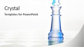  Presentation with queen chess - Slides with transparent glass chess queen on chessboard background and a white colored foreground