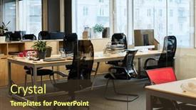  Presentation with coworking - Slides with transparent-glass-wall-with-part background and a tawny brown colored foreground