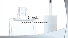  Presentation with nail cutter - Slide deck enhanced with transparent nail polish isolated on white background and a white colored foreground