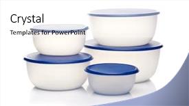  Presentation with plastic containers - Presentation theme consisting of transparent plastic containers for food background and a white colored foreground