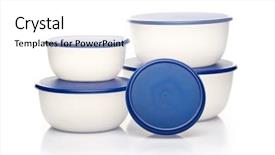  Presentation with plastic containers - Beautiful slide set featuring transparent plastic containers for food backdrop and a white colored foreground