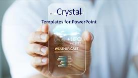  Presentation with forecast - Theme enhanced with transparent smartphone with meteo forecast background and a sky blue colored foreground
