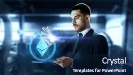  Presentation with abstract business - PPT theme enhanced with transparent tablet pc computer background and a navy blue colored foreground